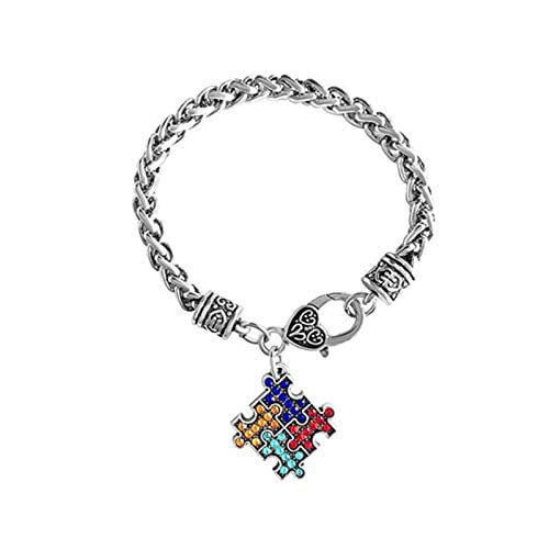 L'autisme Bijoux Infinity Pour Femmes Hommes Bracelets Puzzle Piece strass Bracelet 